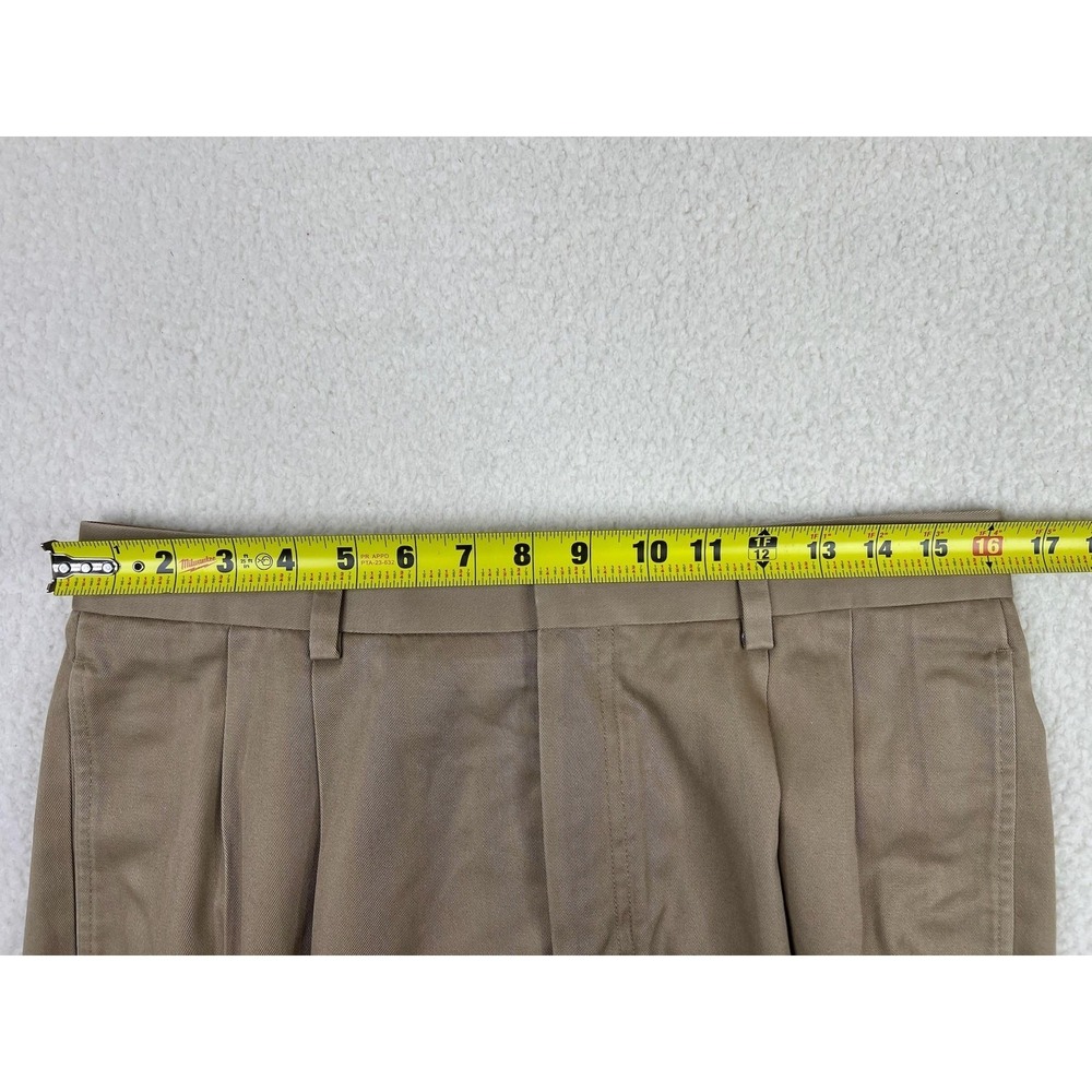 L.L. Bean Pants Mens 32x24 Beige Classic Fit Cotton Chino Pleated Casual - Picture 6 of 10